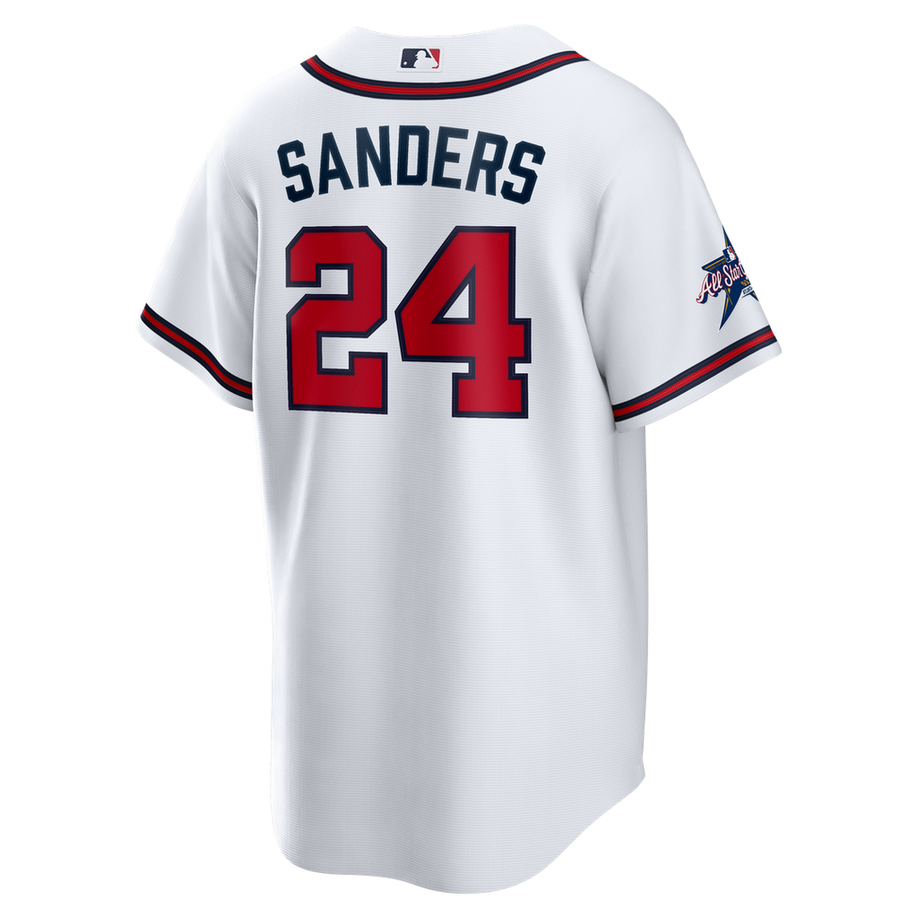 Atlanta Braves Deion Sanders Home Retired Replica Jersey | White
