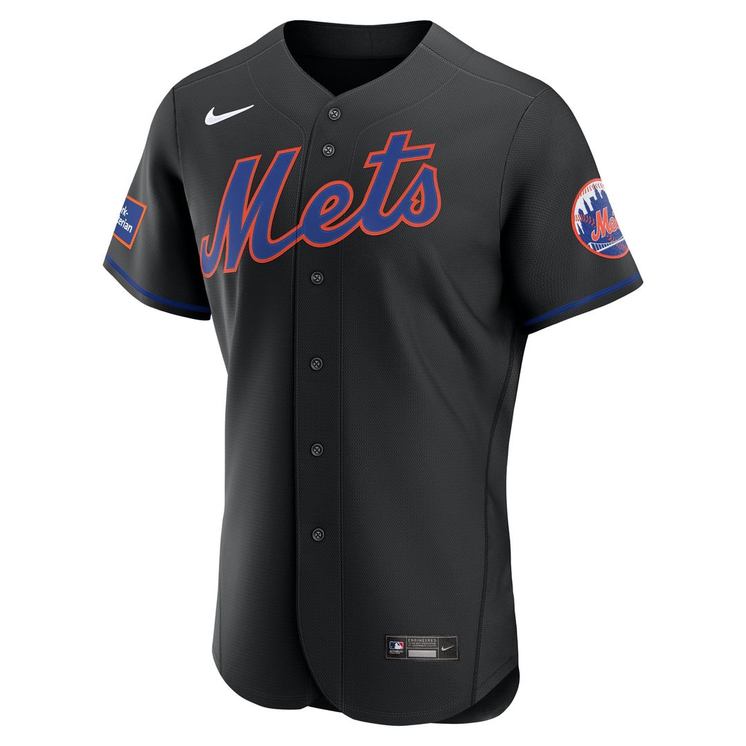 New York Mets Home Sponsor Patch Authentic Jersey | White