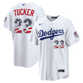 Los Angeles Dodgers Kyle Tucker USA 250 Fourth of July Home Stadium Jersey | White