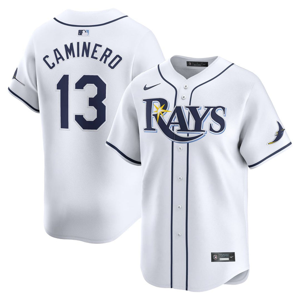 Tampa Bay Rays Junior Caminero Youth Home Limited Jersey | White