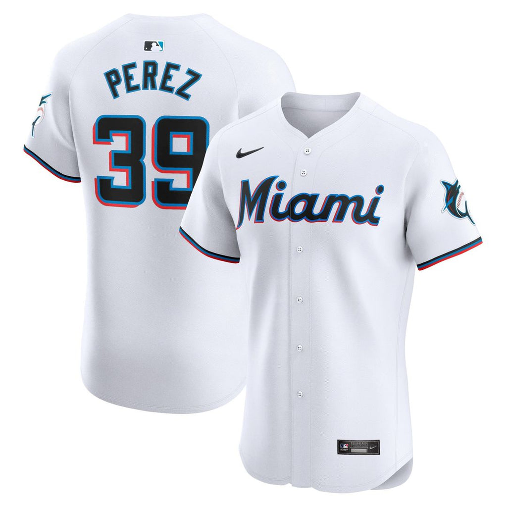 Miami Marlins Eury Perez Home Elite Jersey | White