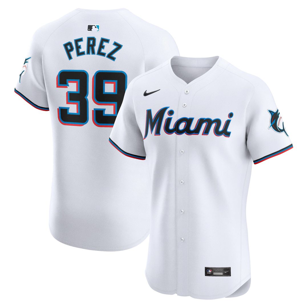 Miami Marlins Eury Perez Home Elite Jersey | White