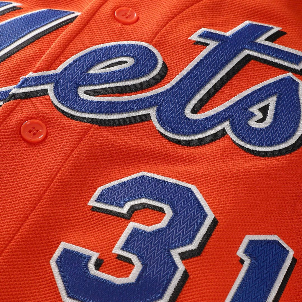 New York Mets Mike Piazza Cooperstown Mesh Batting Practice Button-Up Jersey | Orange