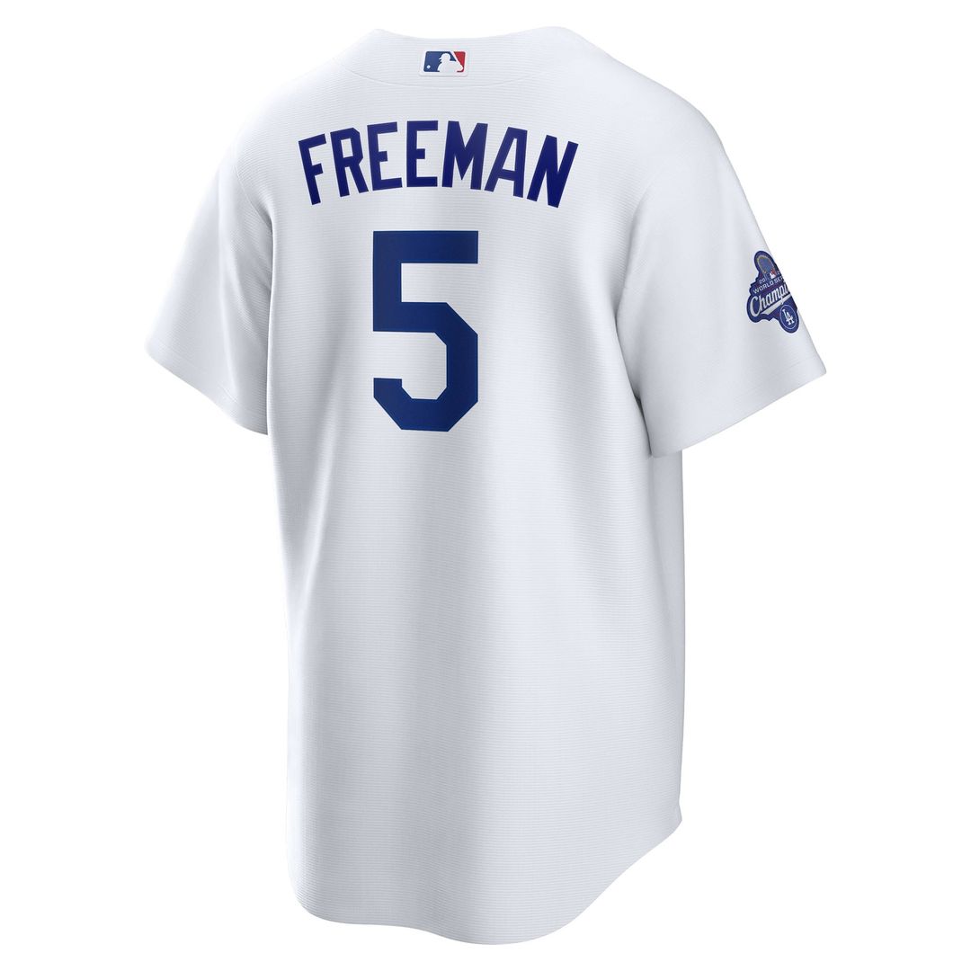 Los Angeles Dodgers Freddie Freeman Home 2025 World Series Champions Replica Jersey | White