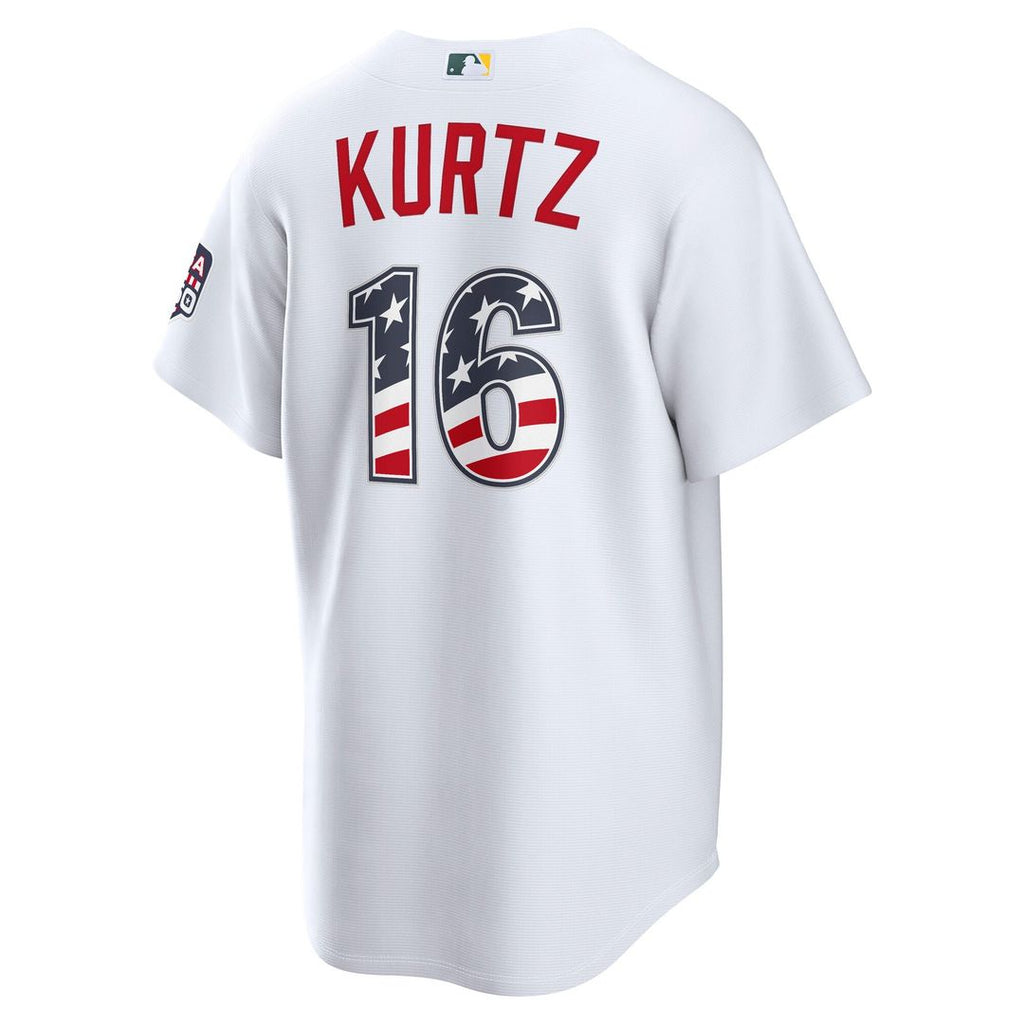 Athletics Nick Kurtz USA 250 Fourth of July Home Stadium Jersey | White