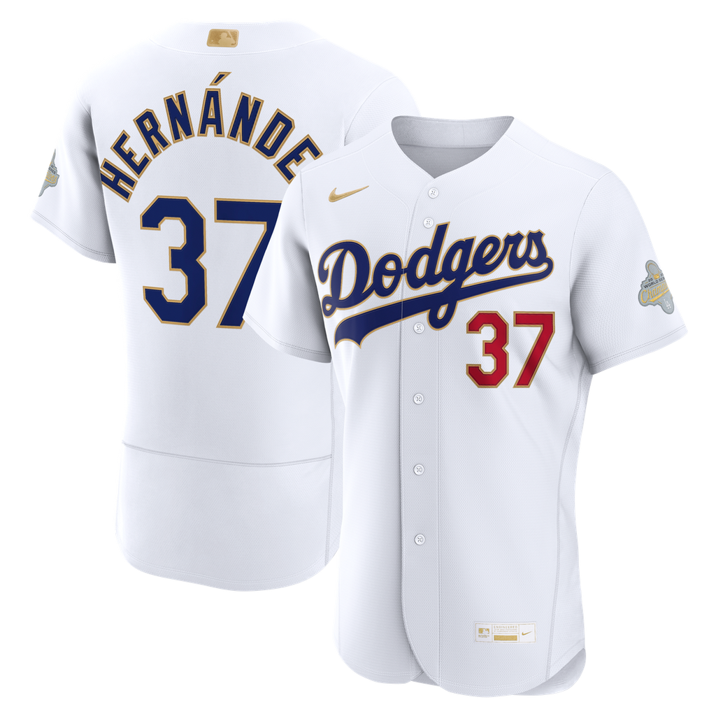 Los Angeles Dodgers Teoscar Hernández 2026 Gold Collection Authentic Jersey | White