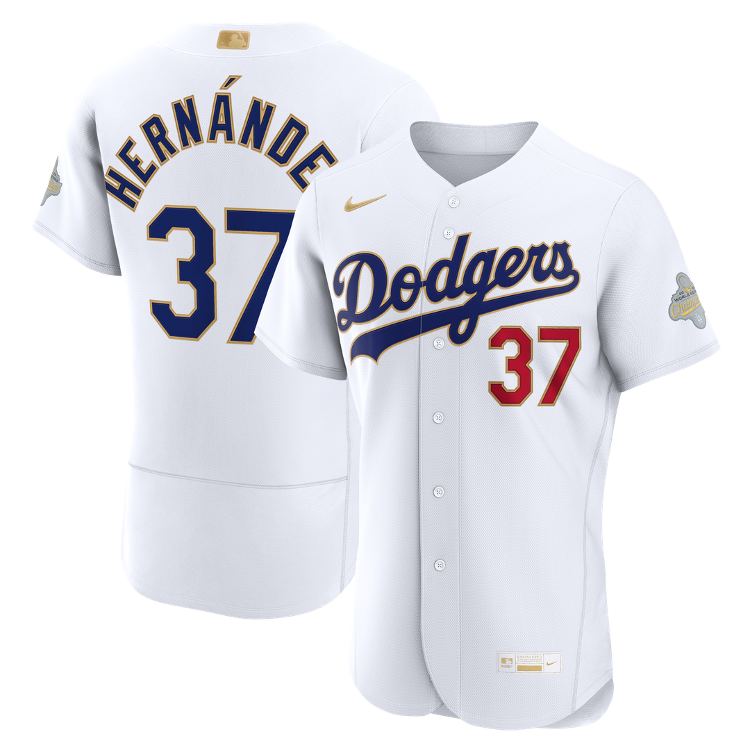 Los Angeles Dodgers Teoscar Hernández 2026 Gold Collection Authentic Jersey | White