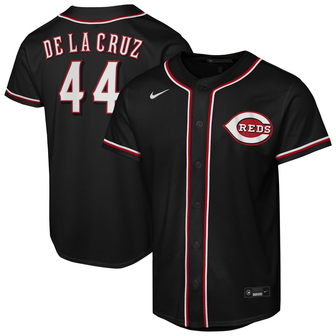 Cincinnati Reds Elly De La Cruz Youth Fashion Replica Jersey | Black