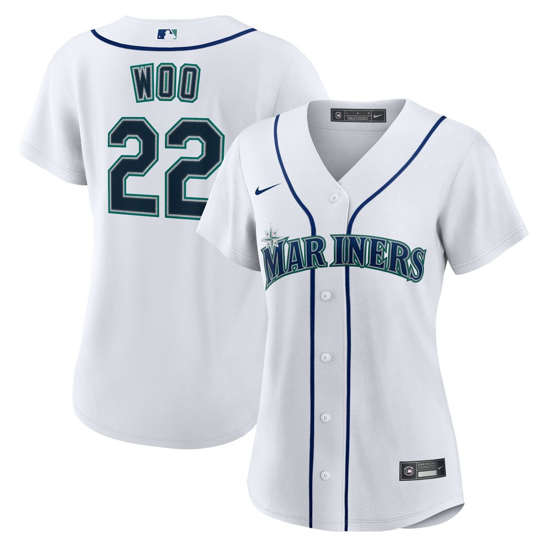 Seattle Mariners Bryan Woo Women's Home Replica Jersey | White
