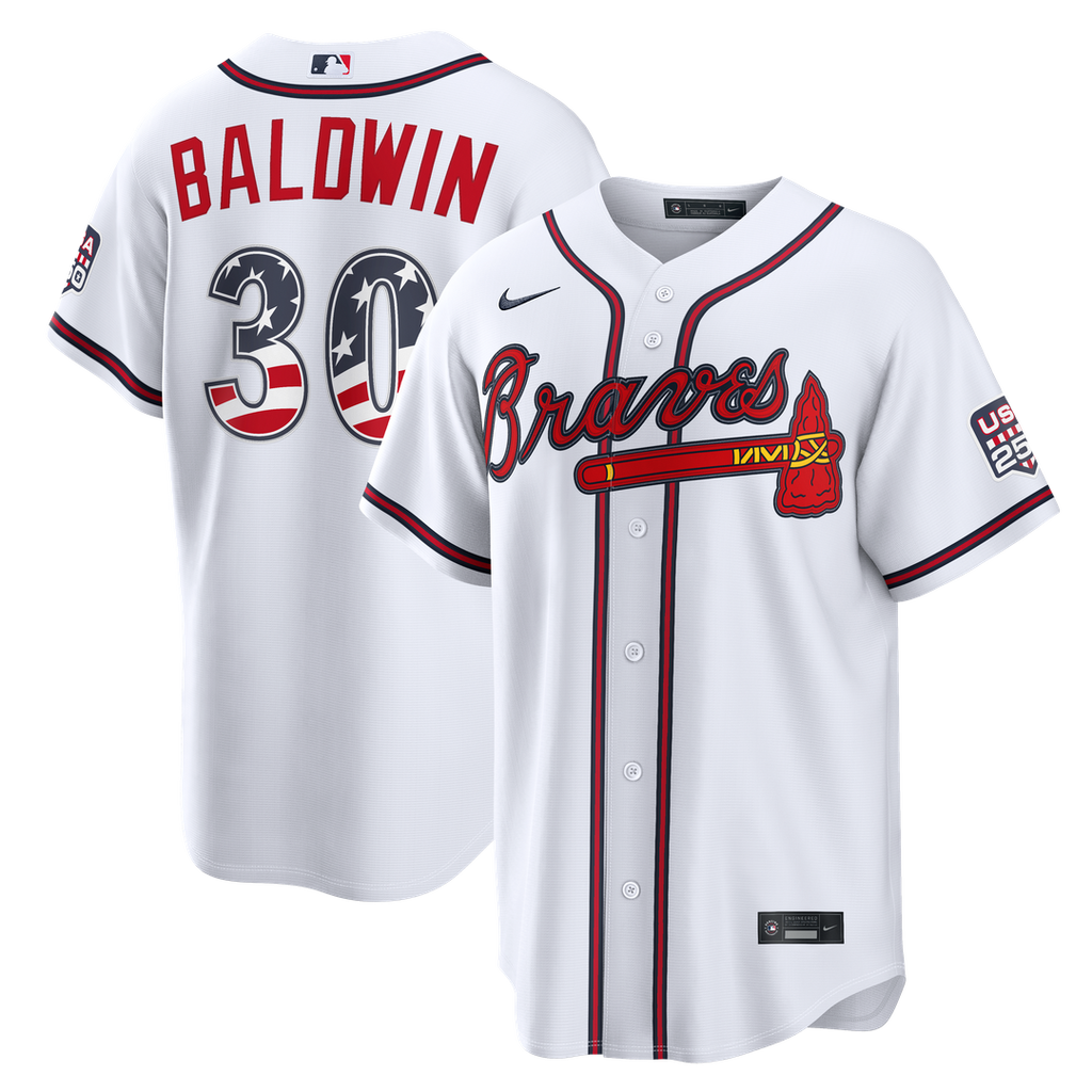 Atlanta Braves Drake Baldwin USA 250 Fourth of July Home Stadium Jersey | White