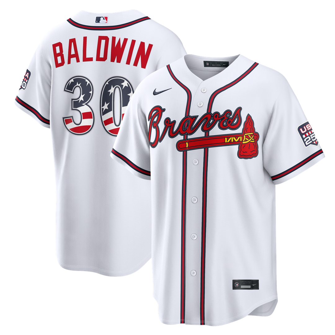 Atlanta Braves Drake Baldwin USA 250 Fourth of July Home Stadium Jersey | White