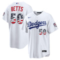 Los Angeles Dodgers Mookie Betts USA 250 Fourth of July Home Stadium Jersey | White