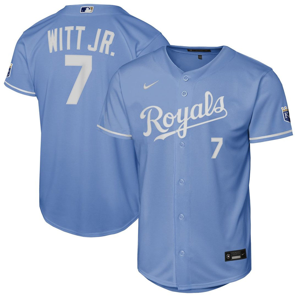 Kansas City Royals Bobby Witt Jr. Youth Alternate Stadium Jersey | Light Blue