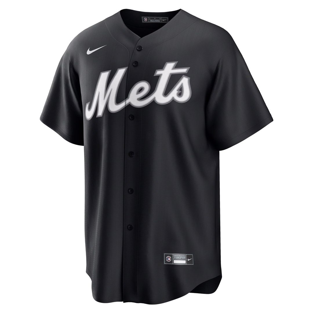 New York Mets Francisco Lindor Replica Jersey | Black