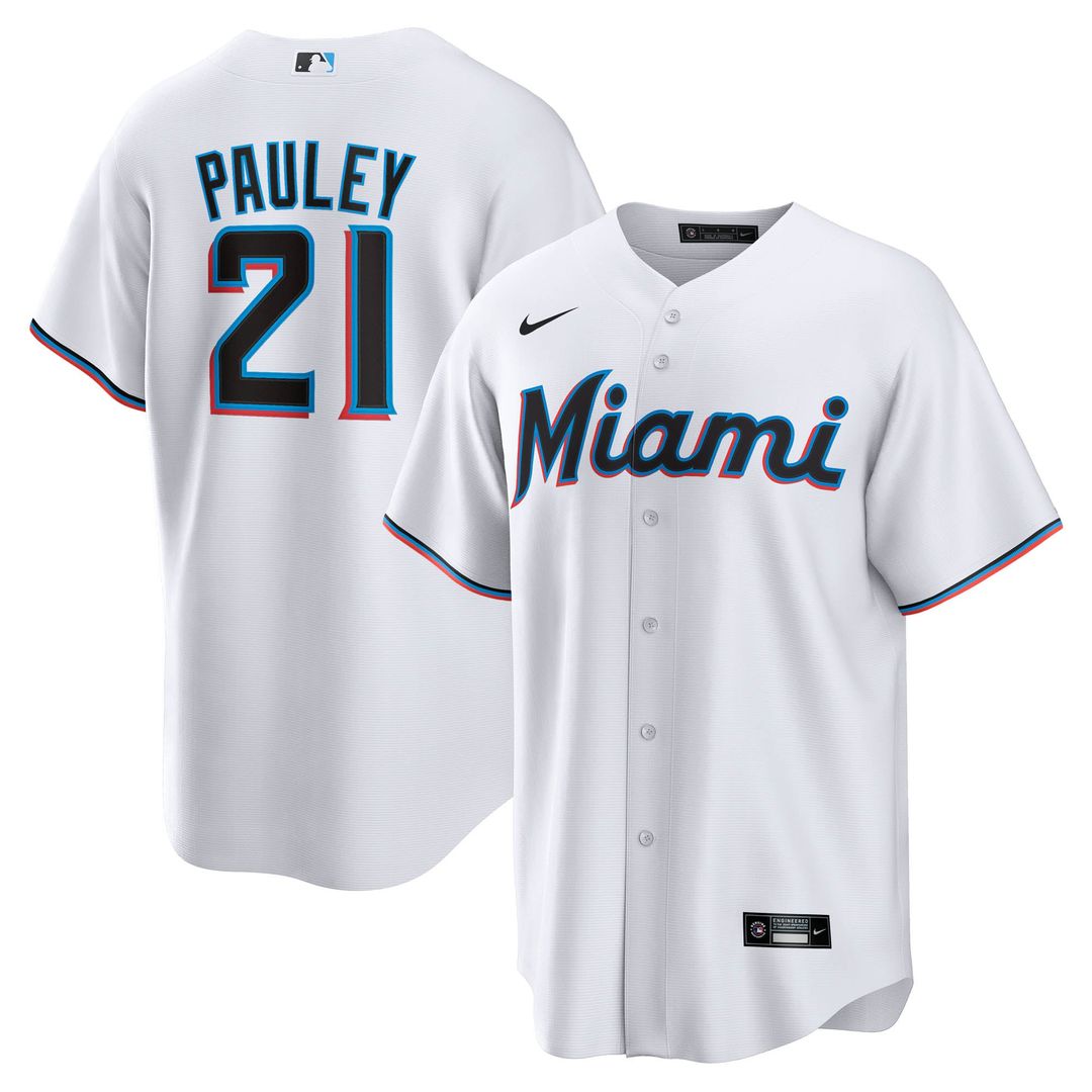 Miami Marlins Graham Pauley Home Replica Jersey | White