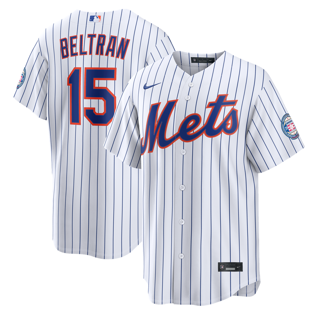 New York Mets Carlos Beltran Home Replica 2026 Hall of Fame Patch Jersey | White