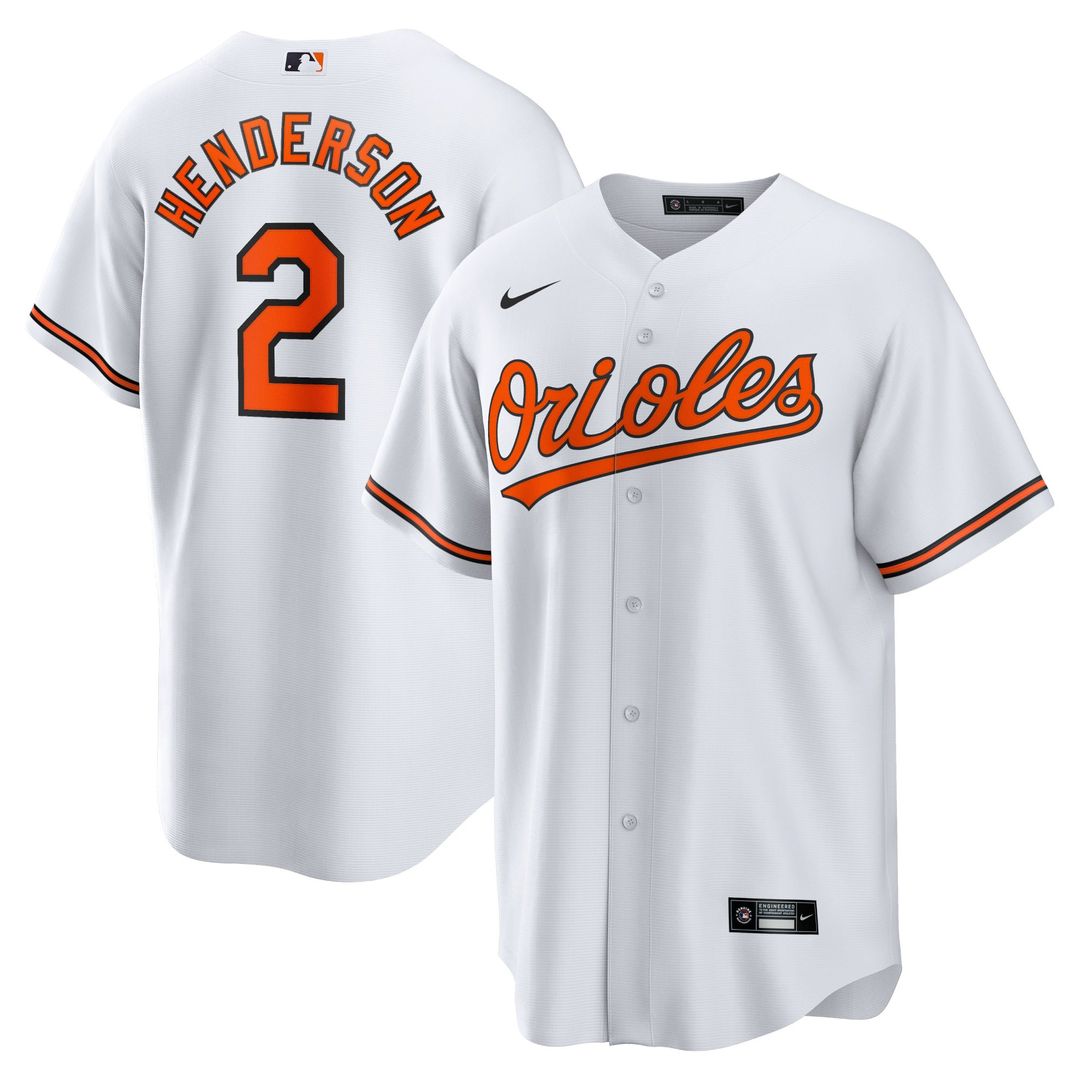 Baltimore Orioles Gunnar Henderson Home Replica Jersey | White