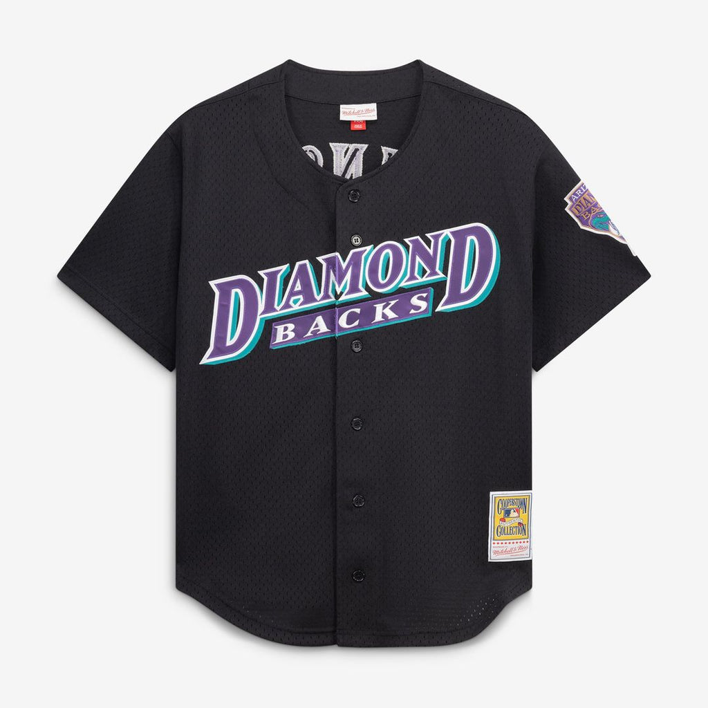 Arizona Diamondbacks Randy Johnson Cooperstown Mesh Batting Practice Button-Up Jersey | Black