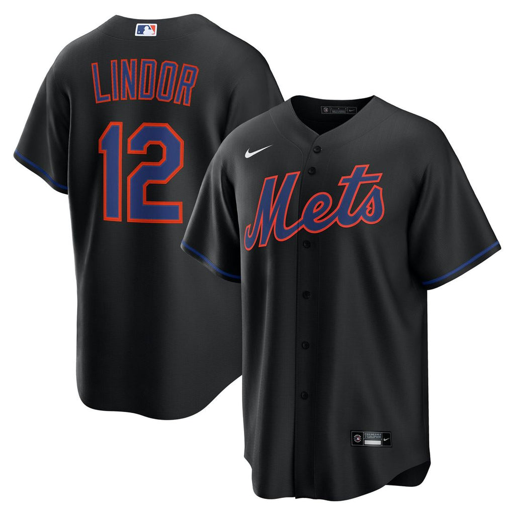 New York Mets Francisco Lindor Alternate Replica Jersey | Black
