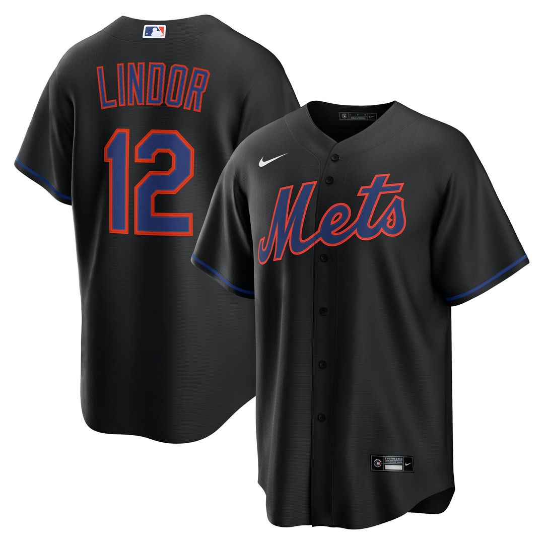 New York Mets Francisco Lindor Alternate Replica Jersey | Black