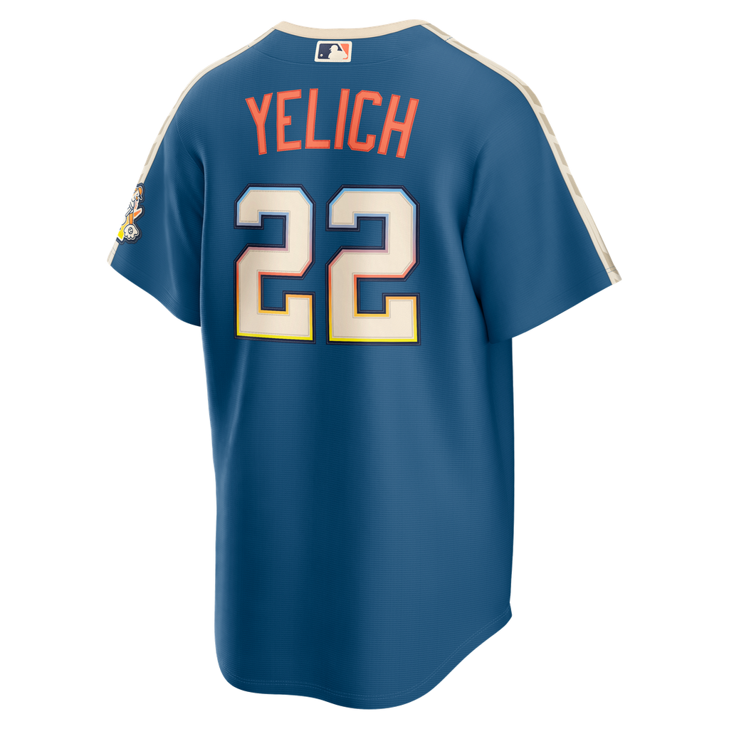 Milwaukee Brewers Christian Yelich 2026 City Connect Stadium Jersey | Mineral Blue