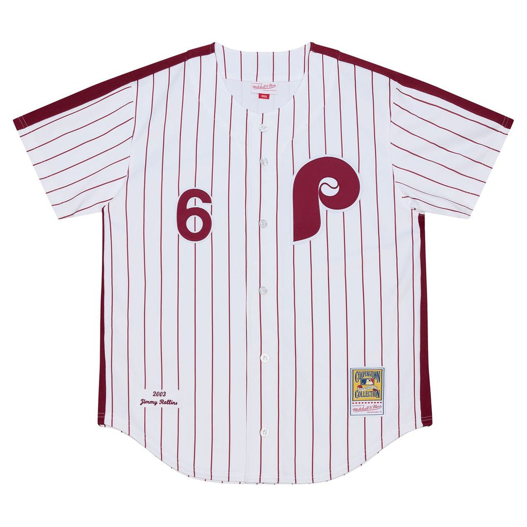 Philadelphia Phillies Jimmy Rollins 2003 Cooperstown Authentic Jersey | White