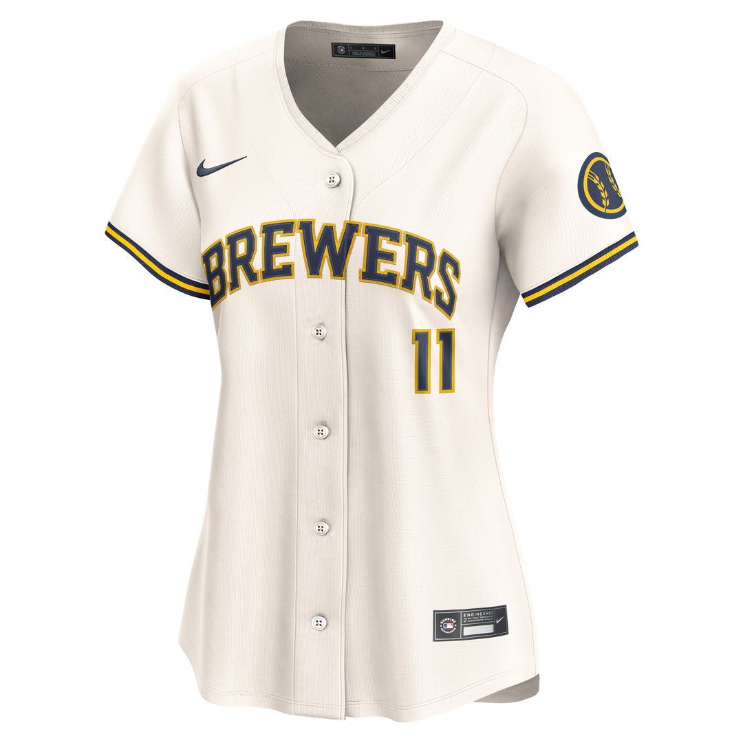 Milwaukee Brewers Jackson Chourio Women's Home Limited Jersey | Cream