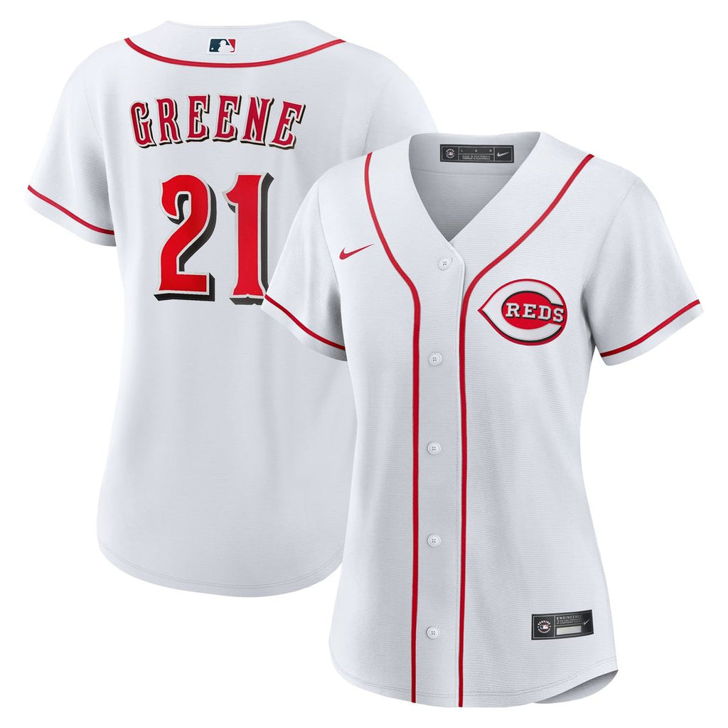 Cincinnati Reds Hunter Greene Women's Home Replica Jersey | White