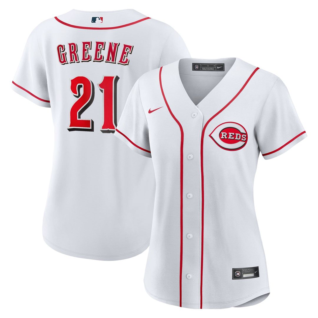 Cincinnati Reds Hunter Greene Women's Home Replica Jersey | White
