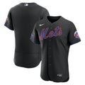 New York Mets Alternate Authentic Sponsor Patch Jersey | Black