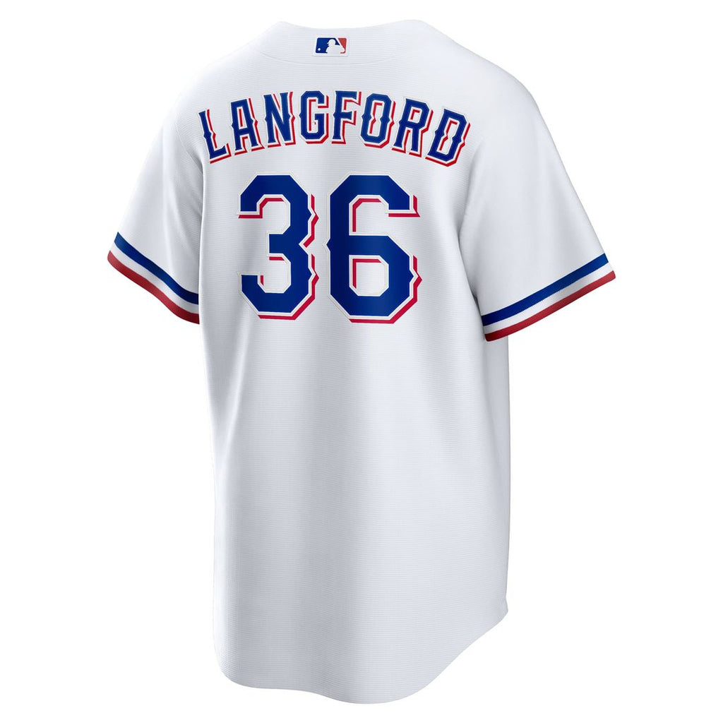 Texas Rangers Wyatt Langford Home Replica Jersey | White