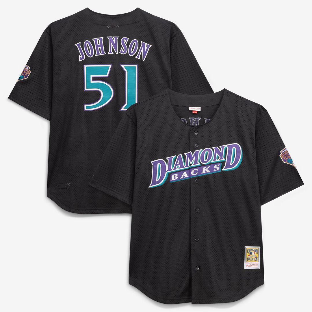Arizona Diamondbacks Randy Johnson Big & Tall Cooperstown Mesh Batting Practice Jersey | Black