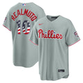 Philadelphia Phillies J.T. Realmuto USA 250 Fourth of July Road Stadium Jersey | Gray