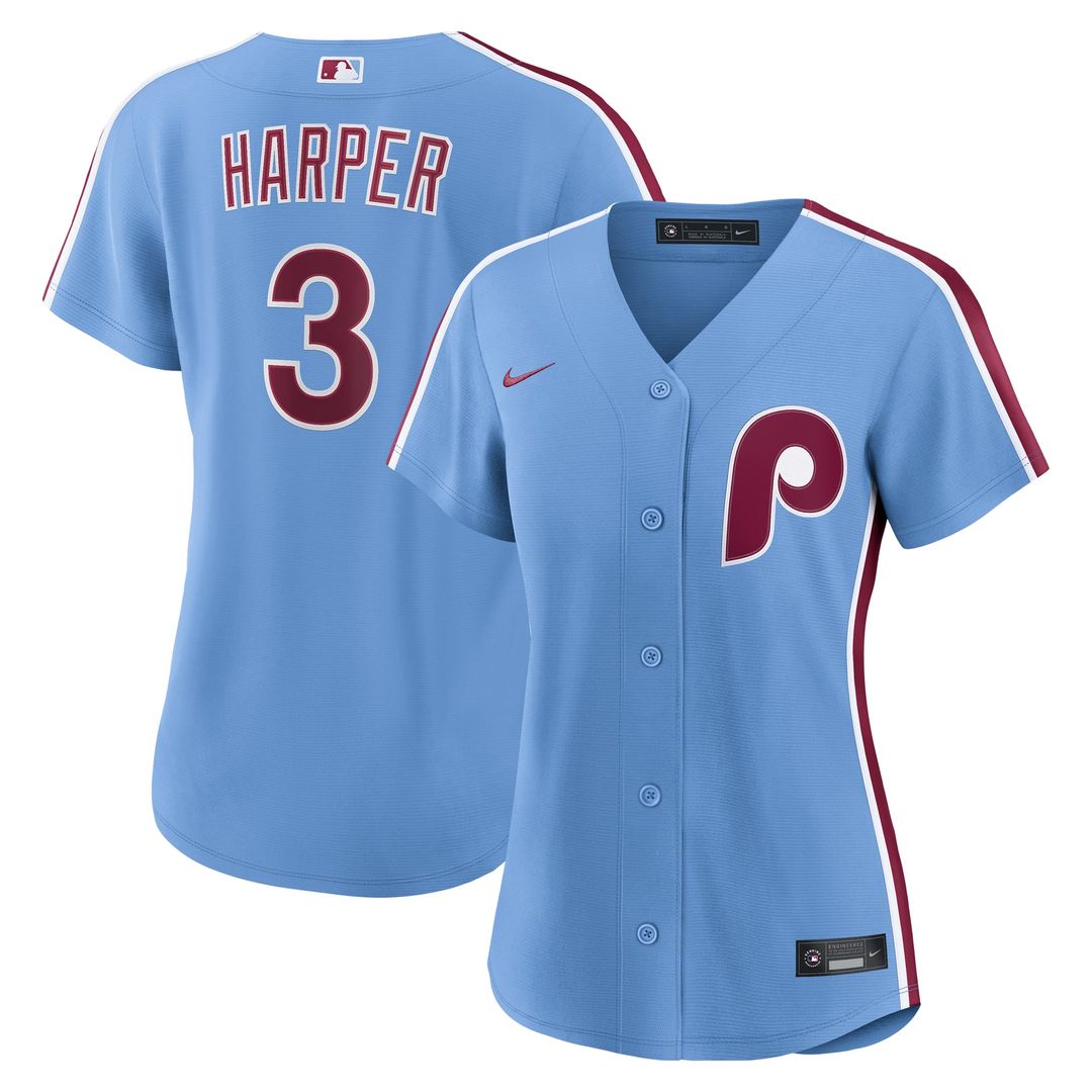 Philadelphia Phillies Bryce Harper Women's Alternate Replica Jersey | Light Blue