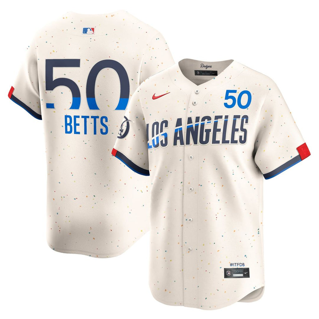 Los Angeles Dodgers Mookie Betts City Connect Limited Jersey | Cream