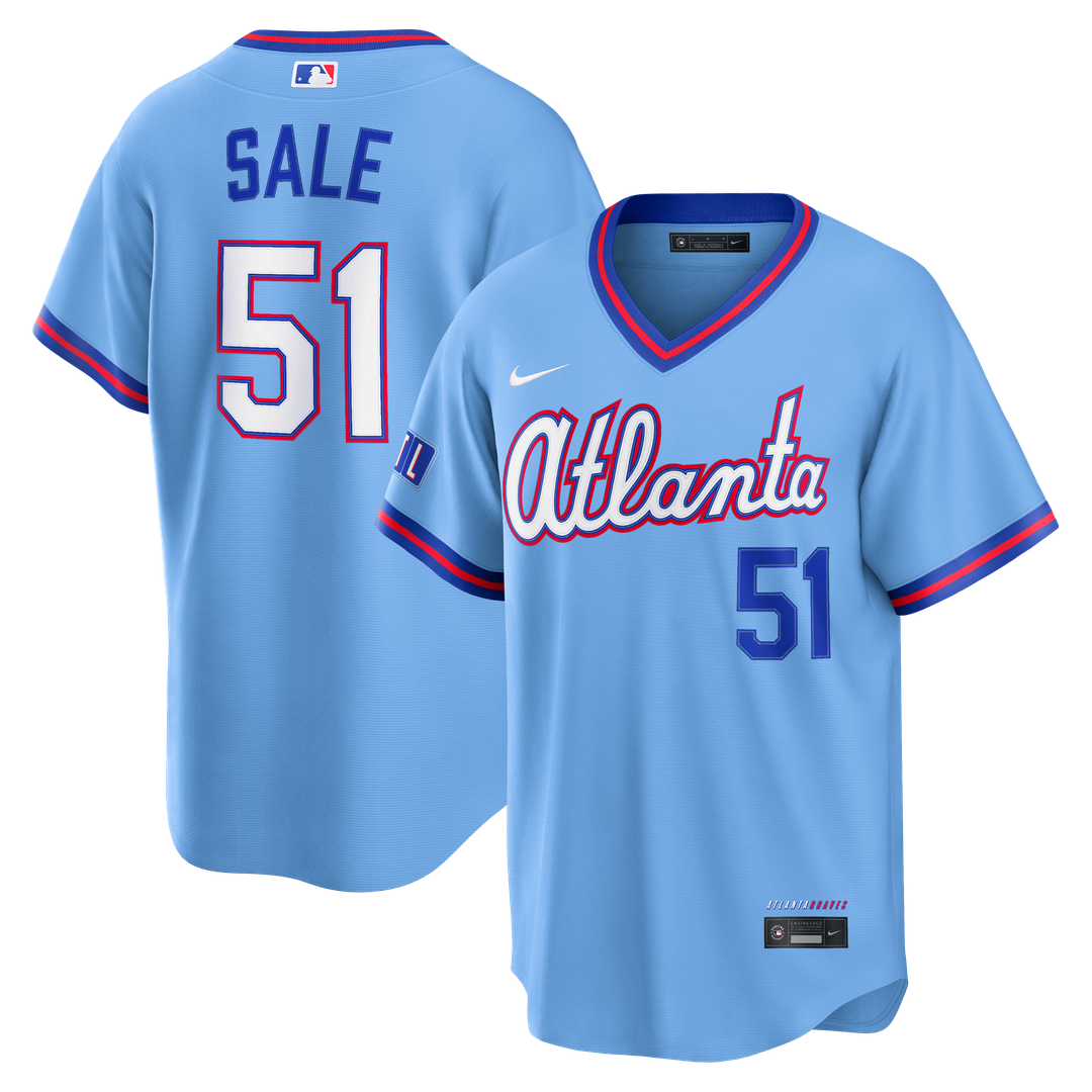 Atlanta Braves Chris Sale 2026 City Connect Stadium Jersey | Powder Blue
