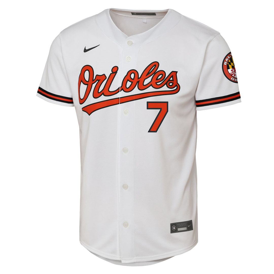 Baltimore Orioles Jackson Holliday Youth Home Stadium Jersey | White