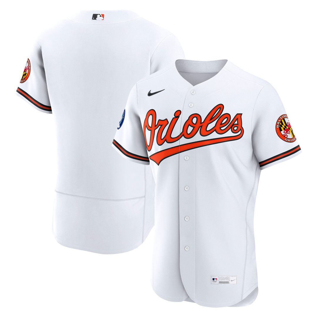 Baltimore Orioles Home Sponsor Patch Authentic Jersey | White