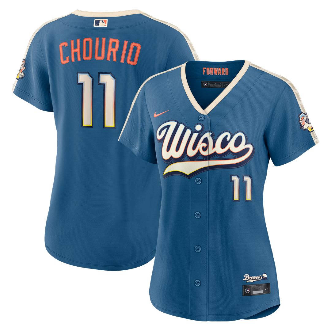Milwaukee Brewers Jackson Chourio Women's 2026 City Connect Stadium Jersey | Mineral Blue