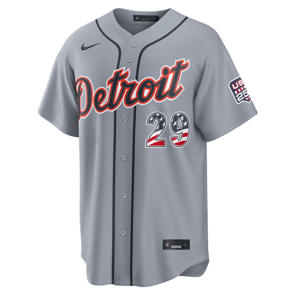 Detroit Tigers Tarik Skubal USA 250 Fourth of July Road Stadium Jersey | Gray