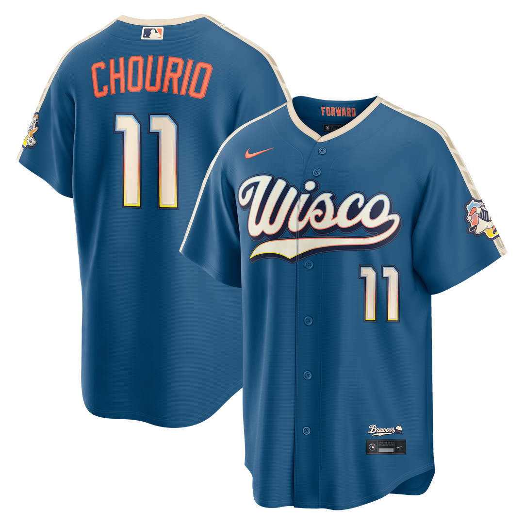 Milwaukee Brewers Jackson Chourio 2026 City Connect Stadium Jersey | Mineral Blue
