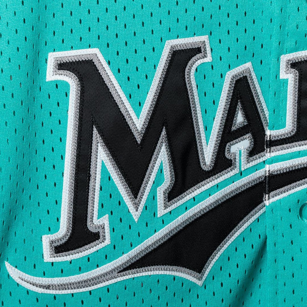 Andre Dawson Florida Marlins Cooperstown Mesh Batting Practice Button-Up Jersey | Teal