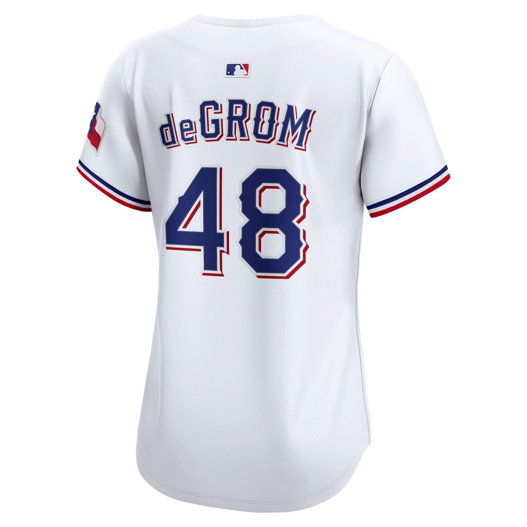Texas Rangers Jacob deGrom Women's Home Limited Jersey | White