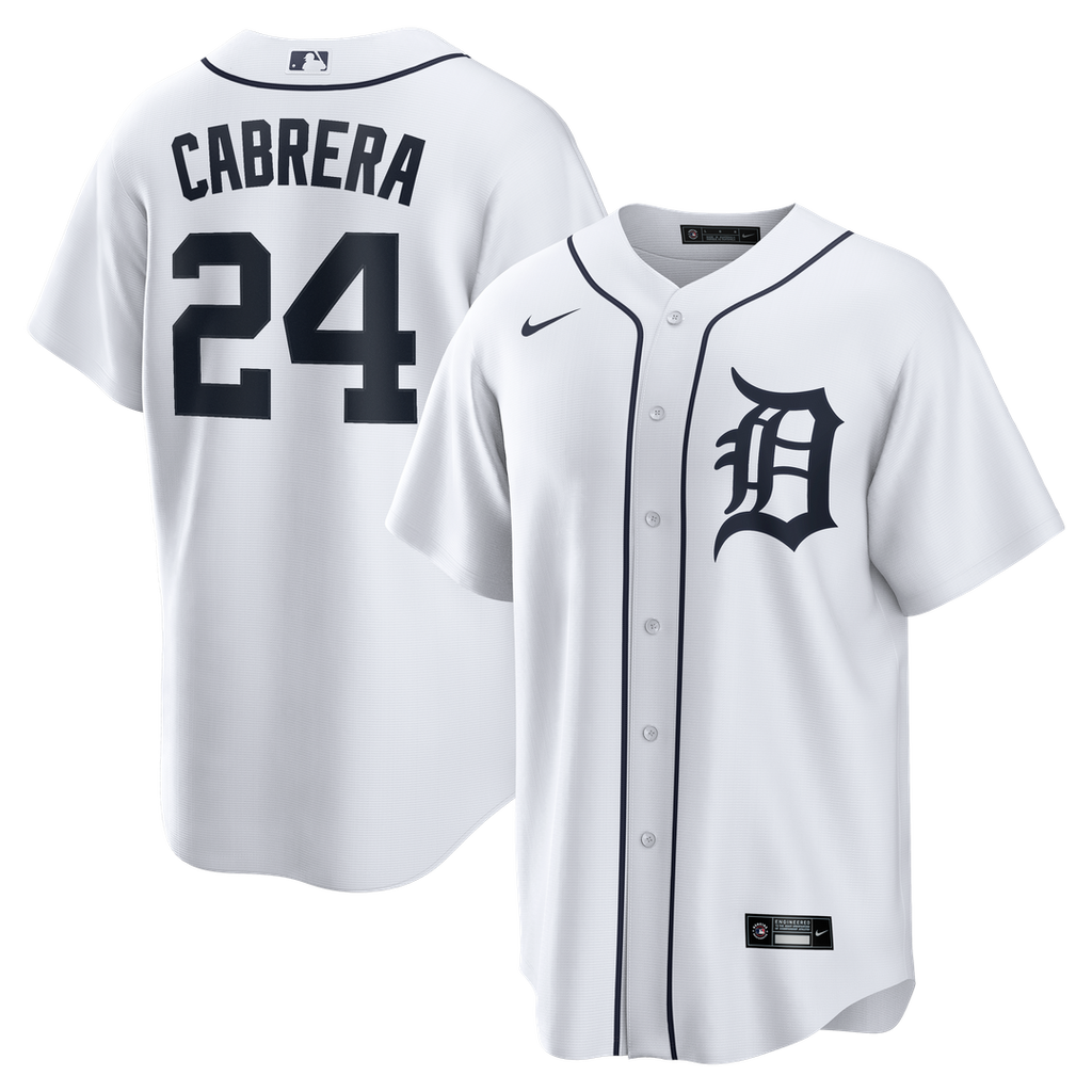 Detroit Tigers Miguel Cabrera Home Retired Replica Jersey | White