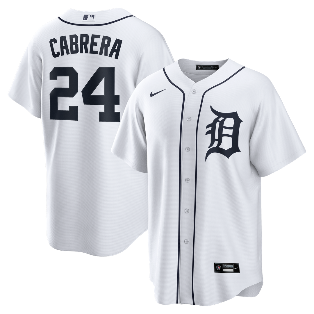 Detroit Tigers Miguel Cabrera Home Retired Replica Jersey | White