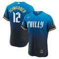 Philadelphia Phillies Kyle Schwarber City Connect Authentic Sponsor Patch Jersey | Navy