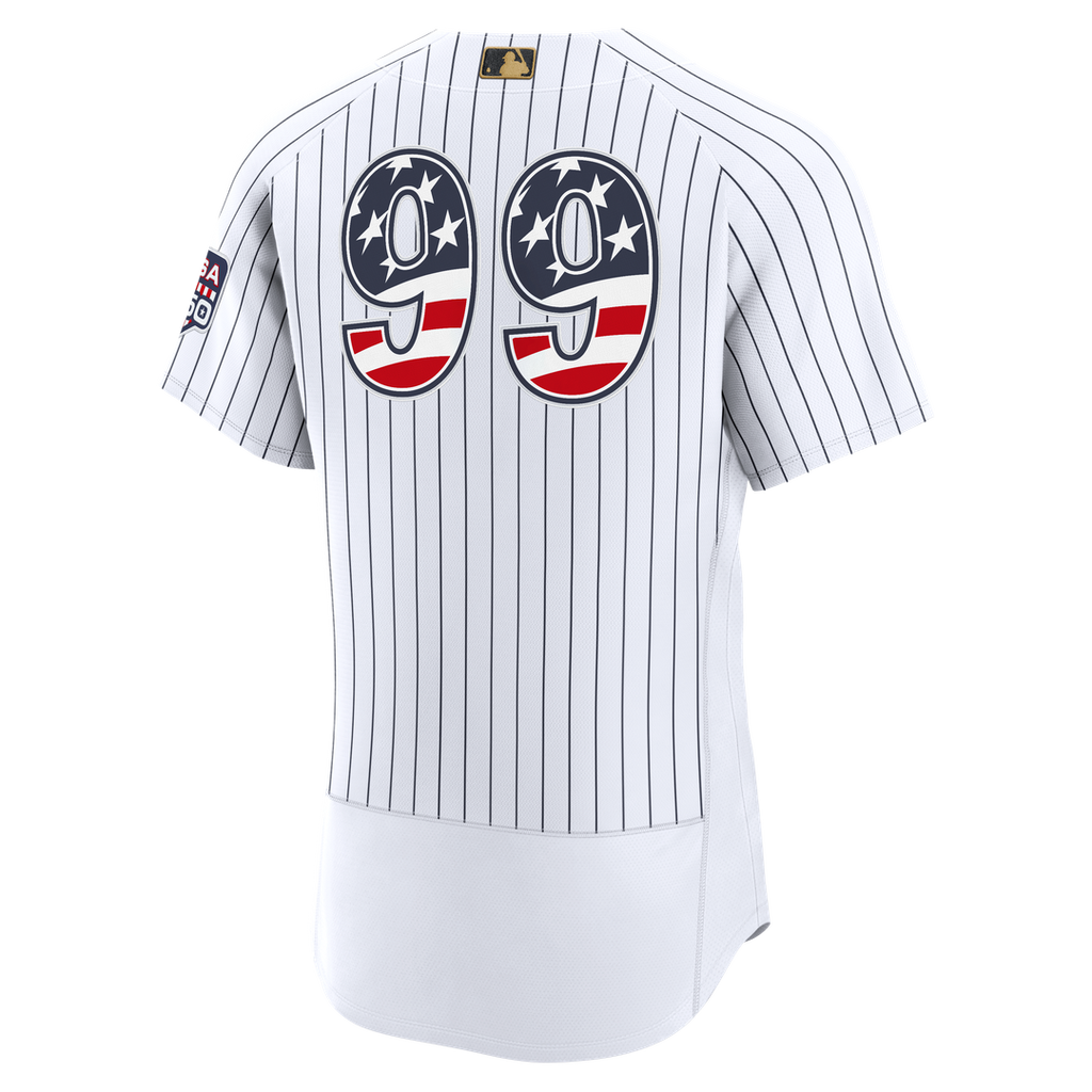 New York Yankees Aaron Judge USA 250 Fourth of July Home Authentic Jersey | White