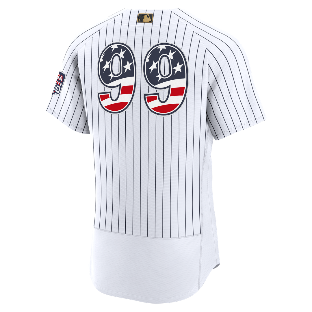 New York Yankees Aaron Judge USA 250 Fourth of July Home Authentic Jersey | White