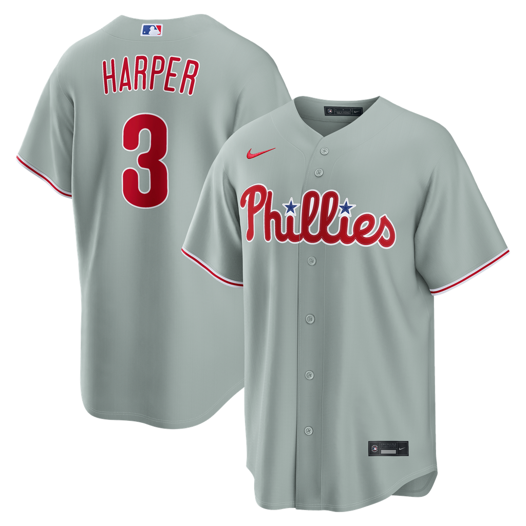 Philadelphia Phillies Bryce Harper Road Replica Jersey | Gray