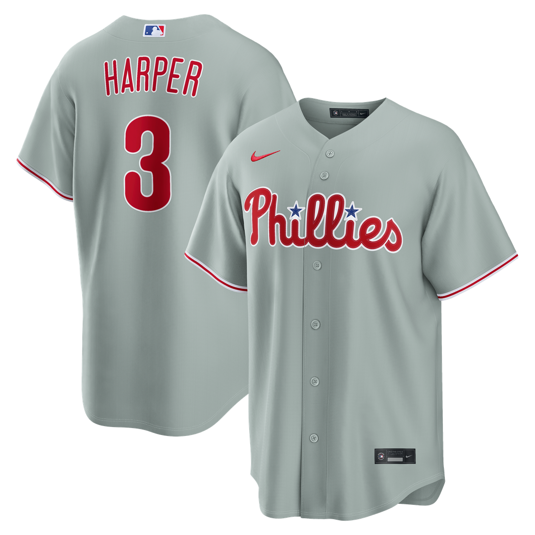 Philadelphia Phillies Bryce Harper Road Replica Jersey | Gray